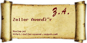 Zeller Avenár névjegykártya